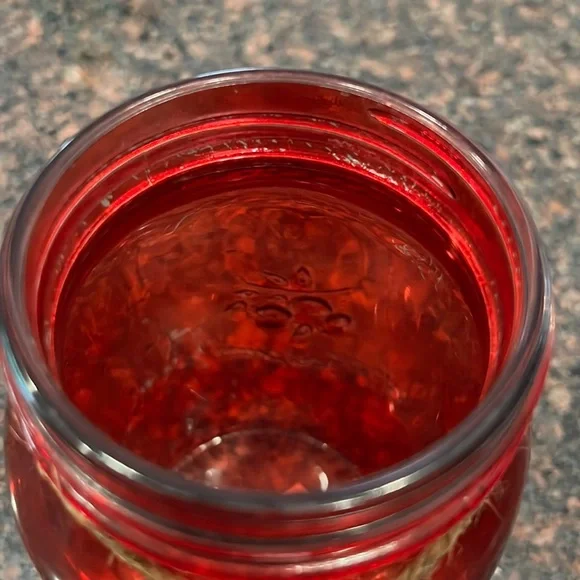 Red mason jar vase - Picture 3 of 3